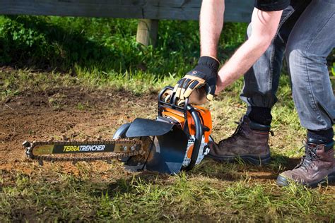 mini digger digging trench|small powerful handheld trenchers.